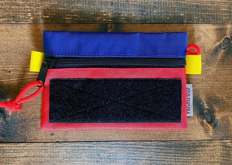 EDC Golf Pouch Zipper Cordura Nylon Velcro. Red / Blue - Patches Golf